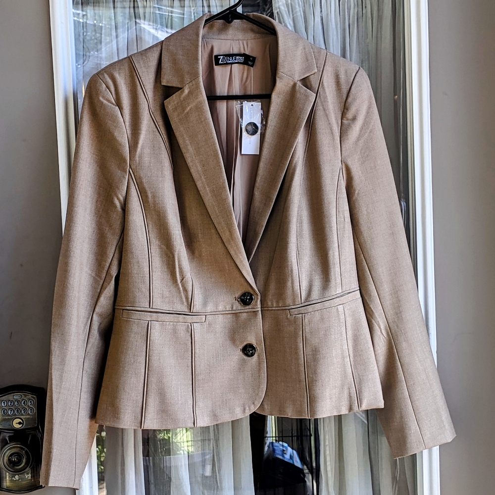 NWT Tan Pantsuit- pants(10) and jacket(12)  NY&Co